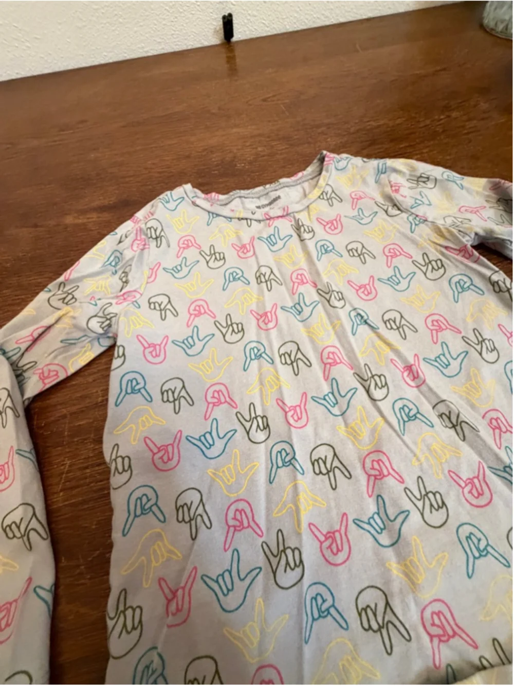 Gymboree Girls Long Sleeve Shirt Size 5 6 Gray Colorful Graphic Print Top